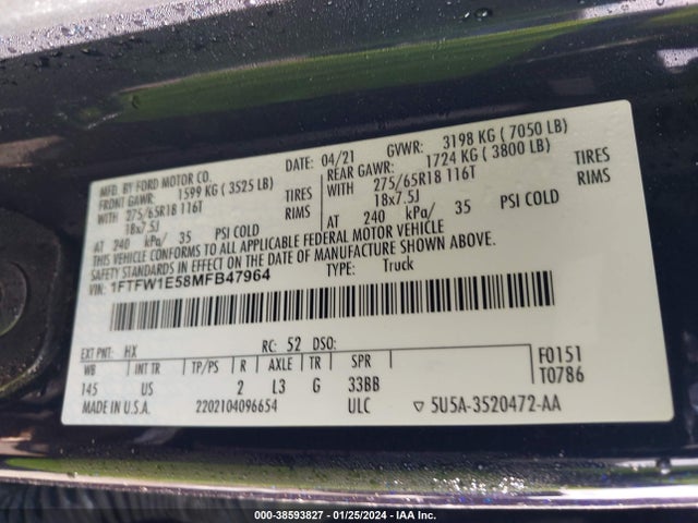 Ford F-150 Xlt 2021 1FTFW1E58MFB47964 Image 9