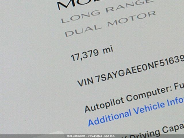 7SAYGAEE0NF516394 Tesla Model Y Long Range Dual Motor All-wheel Drive
