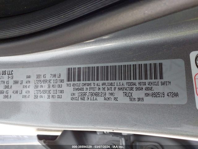 2019 RAM 1500 1C6SRFJT6KN681210 Photo 8