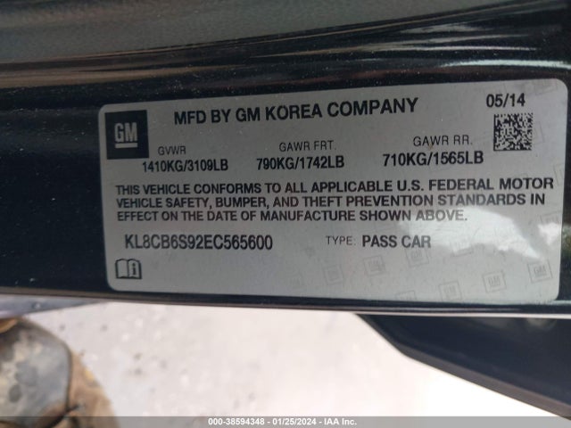 Chevrolet Spark Ls Auto 2014 KL8CB6S92EC565600 Image 9