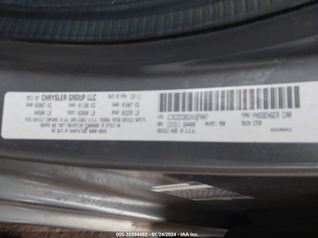 2012 DODGE AVENGER SXT VIN: 1C3CDZCB5CN187007