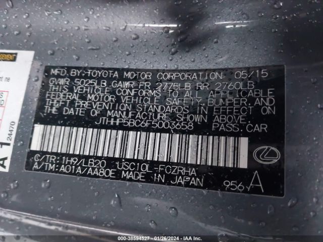 JTHHP5BC6F5003658 Lexus RC F