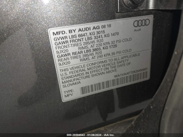WA1VAAF72KD000987 Audi Q7 55 Premium