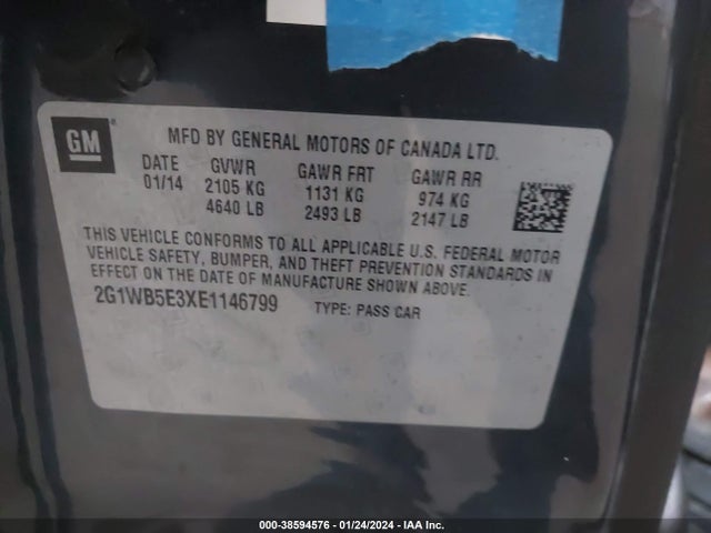 Chevrolet Impala Limited Lt 2014 2G1WB5E3XE1146799 Image 9