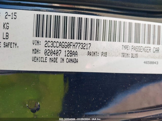 Chrysler 300 S 2015 2C3CCAGG0FH773217 Image 9