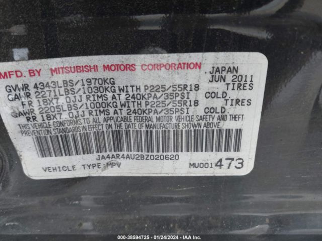 2011 MITSUBISHI OUTLANDER SPORT JA4AR4AU2BZ020620 Photo 8