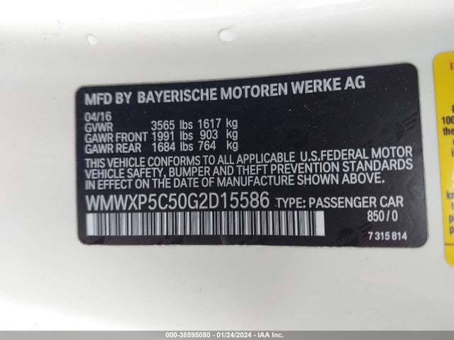 2016 MINI HARDTOP WMWXP5C50G2D15586 Photo 8