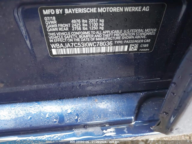 WBAJA7C53KWC78036 BMW 530i Xdrive