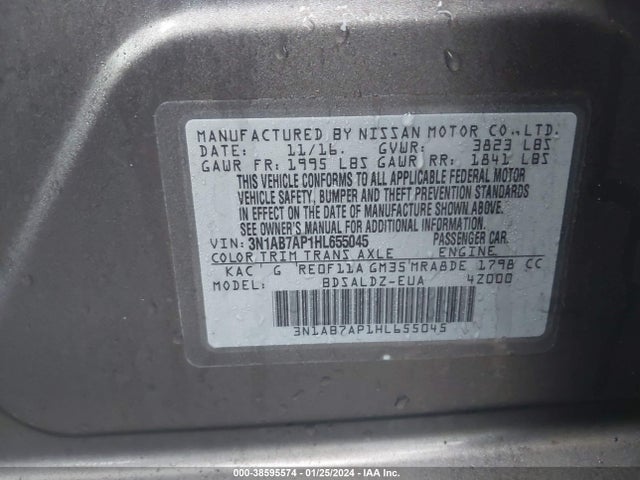 Nissan SENTRA SV 2017 3N1AB7AP1HL655045 Image 9