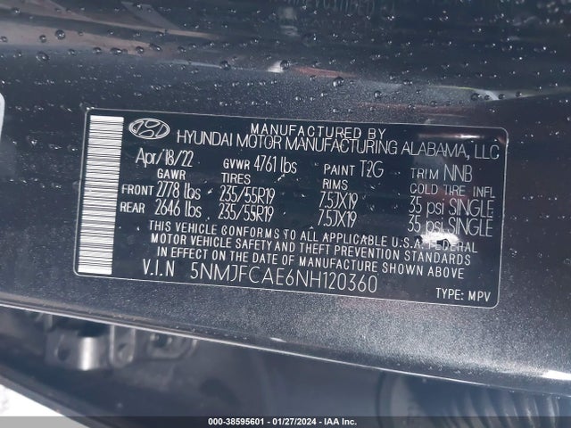 Hyundai TUCSON SEL 2022 5NMJFCAE6NH120360 Image 9