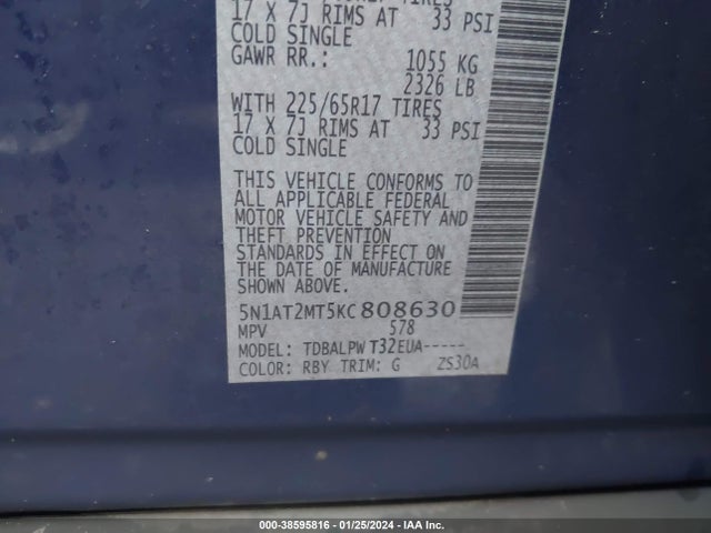 Nissan ROGUE S 2019 5N1AT2MT5KC808630 Image 9