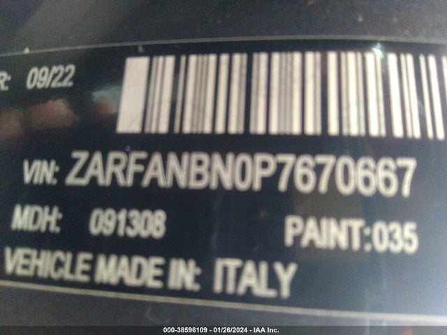 ZARFANBN0P7670667 Alfa Romeo Giulia Veloce Awd