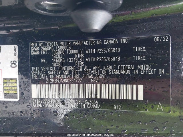 2T2HZMDA9NC351727 Lexus RX 350