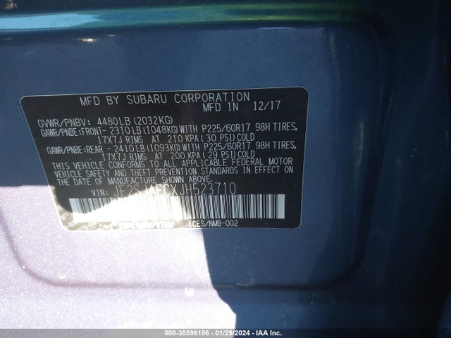 Subaru Forester 2.5i Premium 2018 JF2SJAECXJH523710 Image 9