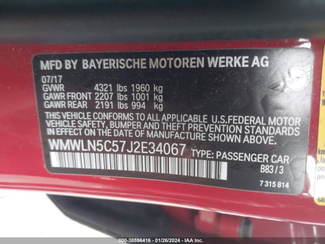 WMWLN5C57J2E34067 Mini Clubman Cooper