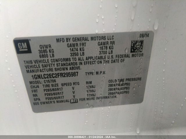 1GNLC2EC2FR295987 Chevrolet Tahoe Commercial Fleet