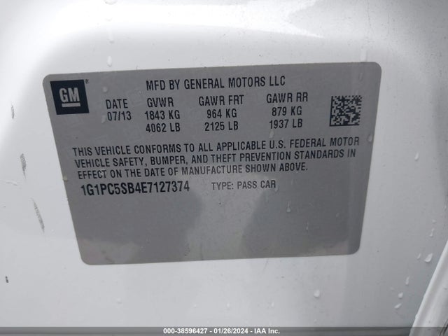Chevrolet Cruze 1lt Auto 2014 1G1PC5SB4E7127374 Image 9