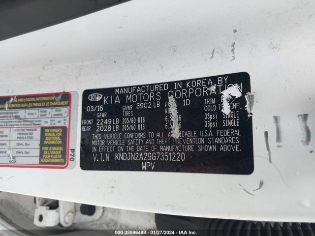 KIA Soul 2016 KNDJN2A29G7351220 Image 9