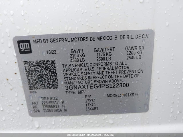 Chevrolet Equinox Awd 2fl 2023 3GNAXTEG4PS122300 Image 9
