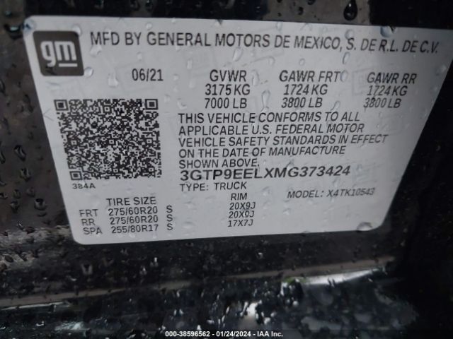 3GTP9EELXMG373424 GMC Sierra 1500 At4