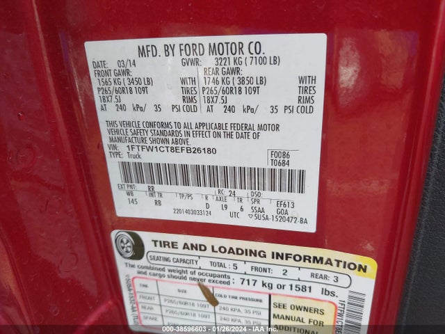 Ford F-150 FX2 2014 1FTFW1CT8EFB26180 Image 9