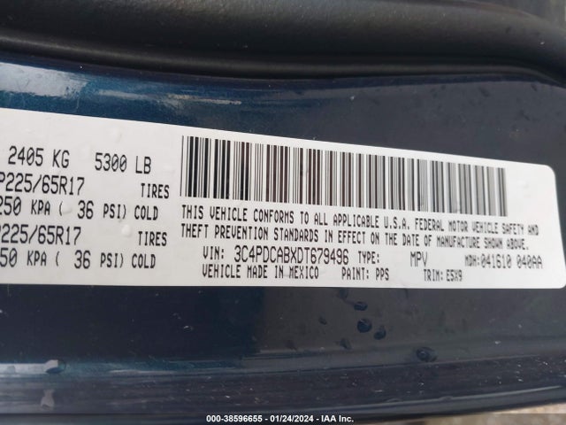 2013 DODGE JOURNEY SE VIN: 3C4PDCABXDT679496
