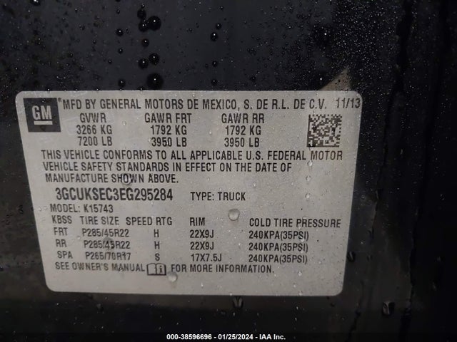 Chevrolet Silverado 1500 2lz 2014 3GCUKSEC3EG295284 Image 9