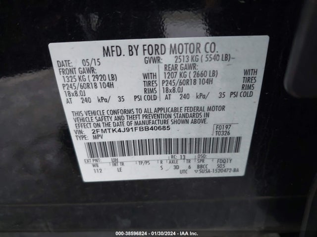 Ford EDGE SEL 2015 2FMTK4J91FBB40685 Image 9