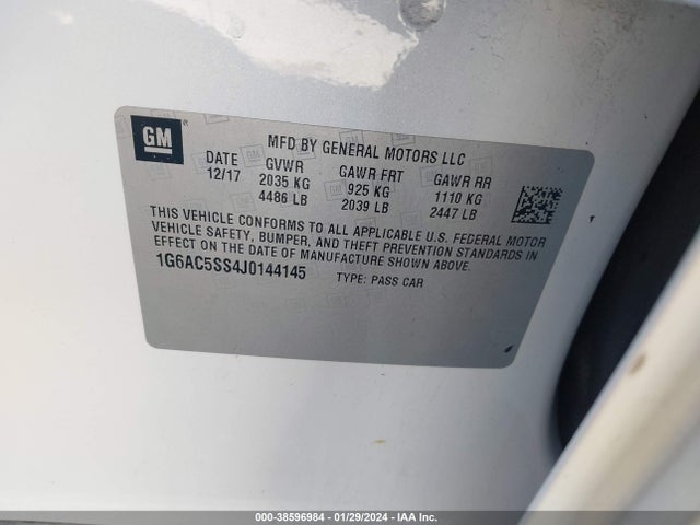 1G6AC5SS4J0144145 Cadillac Ats Premium Luxury