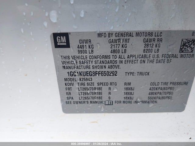 Chevrolet Silverado 2500hd Wt 2015 1GC1KUEG8FF650292 Image 9