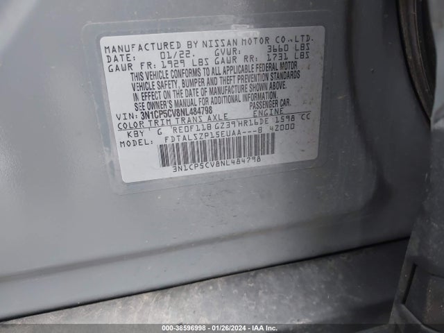 Nissan Kicks Sv Xtronic Cvt 2022 3N1CP5CV8NL484798 Image 9