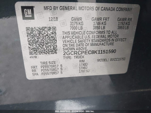 Chevrolet Silverado 1500 Ld Lt 2019 2GCRCPEC8K1151590 Image 9
