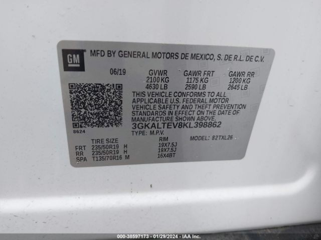 3GKALTEV8KL398862 GMC Terrain Sle