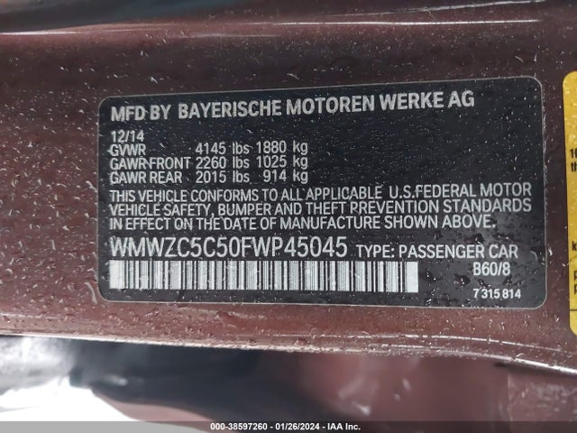 2015 MINI COUNTRYMAN WMWZC5C50FWP45045 Photo 8