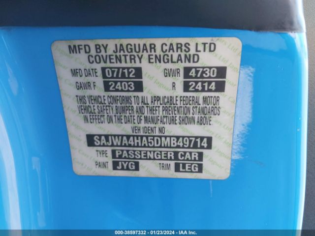 2013 JAGUAR XK SAJWA4HA5DMB49714 Photo 8