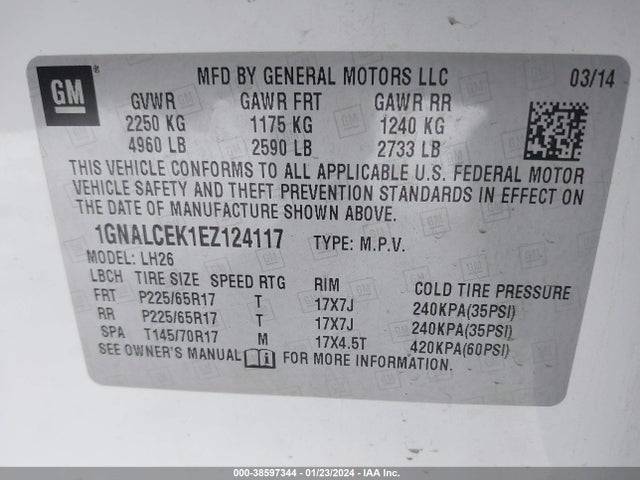 Chevrolet Equinox 2lt 2014 1GNALCEK1EZ124117 Image 9