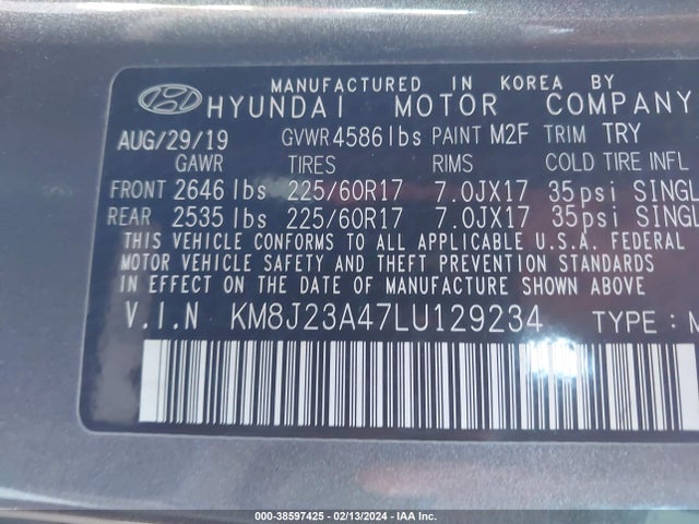 Hyundai TUCSON SE 2020 KM8J23A47LU129234 Image 8