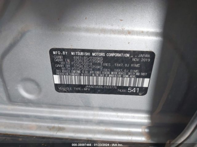 JA4AD3A30LZ023775 Mitsubishi Outlander Le 2.4/se 2.4/sel 2.4/sp 2.4