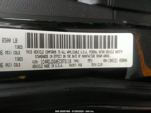 Dodge DURANGO LIMITED 2014 1C4RDJDG0EC973118 Image 9