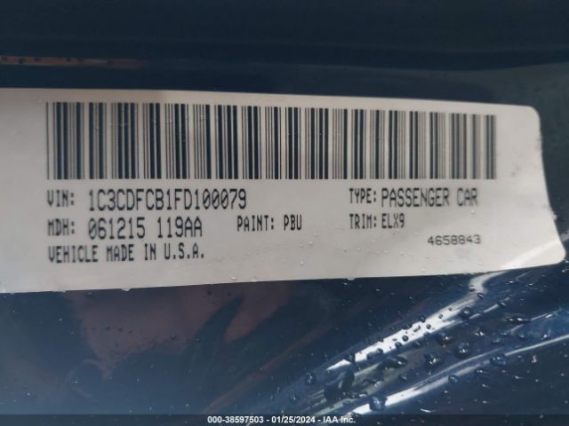 1C3CDFCB1FD100079 Dodge Dart Limited