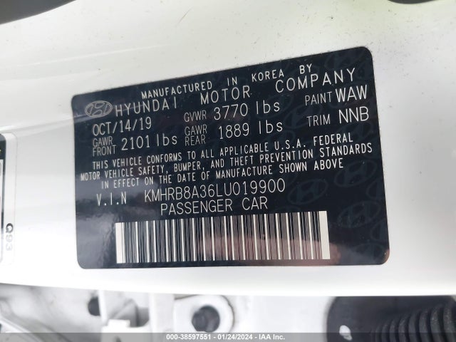 Hyundai Venue Se 2020 KMHRB8A36LU019900 Image 9
