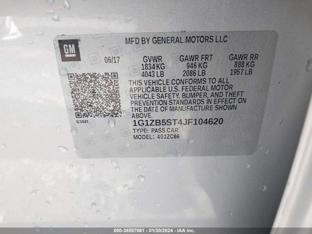 Chevrolet Malibu 1ls 2018 1G1ZB5ST4JF104620 Image 9