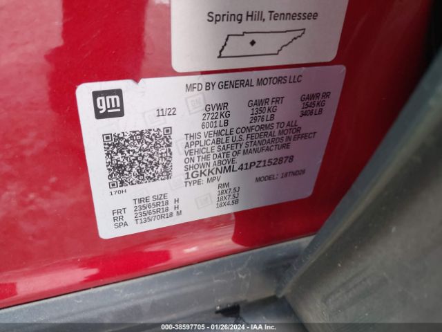 1GKKNML41PZ152878 GMC Acadia Fwd Slt