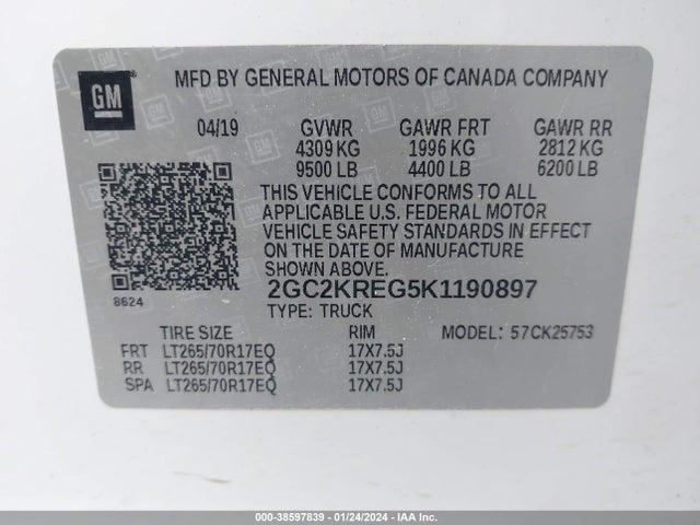 Chevrolet Silverado 2500hd Wt 2019 2GC2KREG5K1190897 Image 9