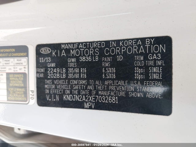 KIA Soul 2014 KNDJN2A2XE7032681 Image 9