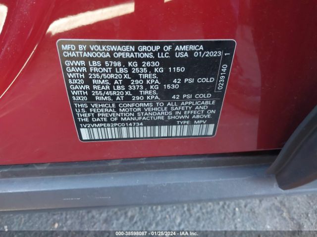 1V2VMPE82PC014734 Volkswagen Id.4 Pro/pro S