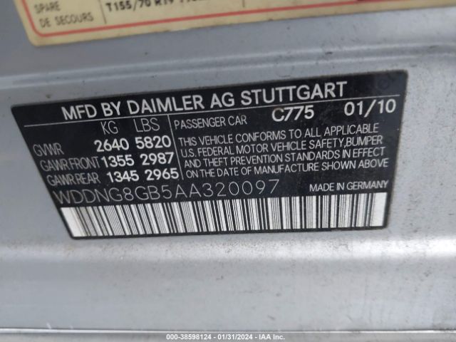 2010 MERCEDES-BENZ S 550 WDDNG8GB5AA320097 Photo 8