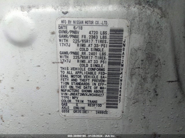Nissan ROGUE SV 2018 JN8AT2MVXJW346427 Image 9