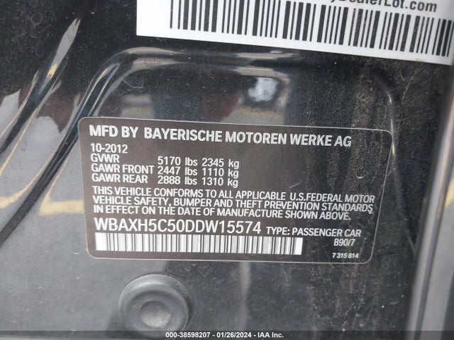 38598207 :رقم المزاد ، WBAXH5C50DDW15574 vin ، 2013 Bmw 528i Xdrive مزاد بيع