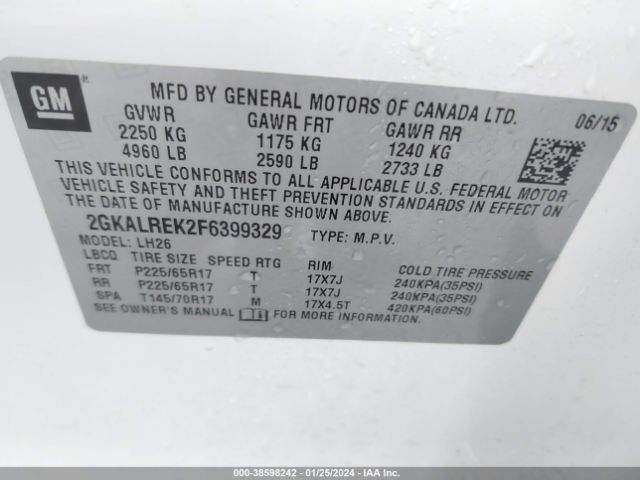 2GKALREK2F6399329 GMC Terrain Sle-2